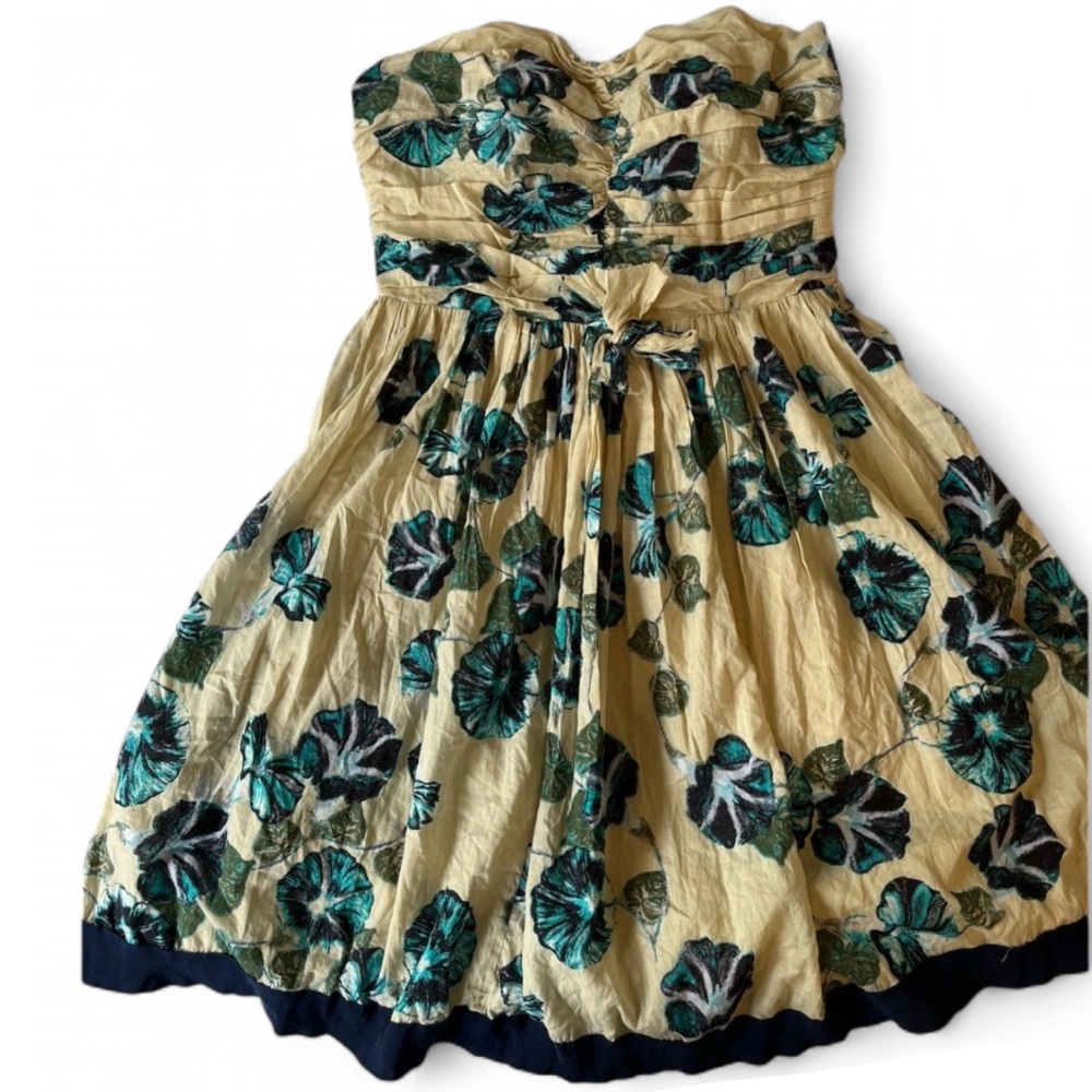 Alberta Ferretti Cream and Blue Formal Dress